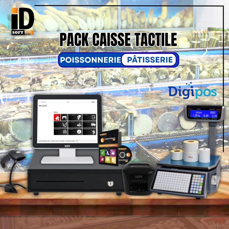 pack caisse tactile poissonnerie/pâtisserie