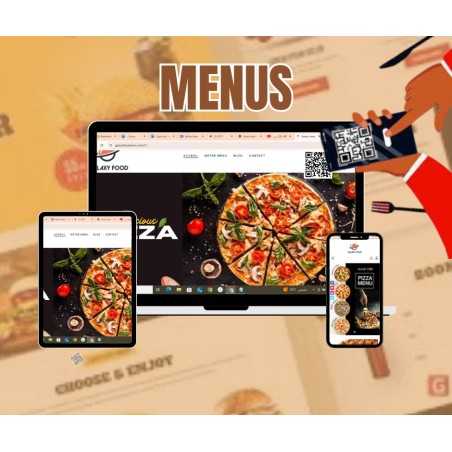 Menu café ou resto en ligne+qr code